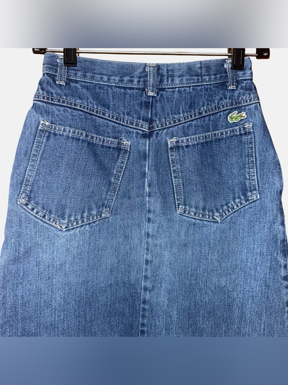 Vintage IZOD Lacoste For Her A-line denim midi skirt women’s sz 6 (fits smaller) - Picture 4 of 9